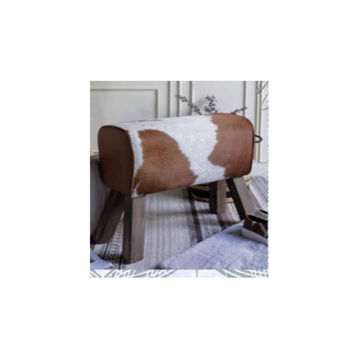 DKD Home Decor Taburete Colonial Negro Blanco 35 x 75 x 50 cm Madera Piel 1