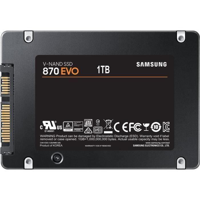 Samsung 870 EVO 1000 GB Negro 1 Samsung 870 EVO 1000 GB Negro 1