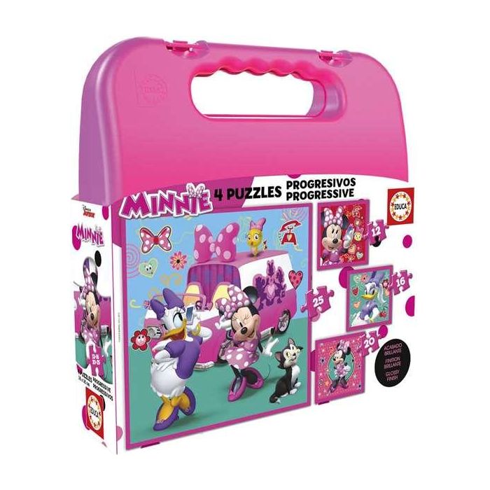 Puzzles progresivos 12-16-20-25 piezas minnie happy helpers en maletin Puzzles progresivos 12-16-20-25 piezas minnie happy helpers en maletin