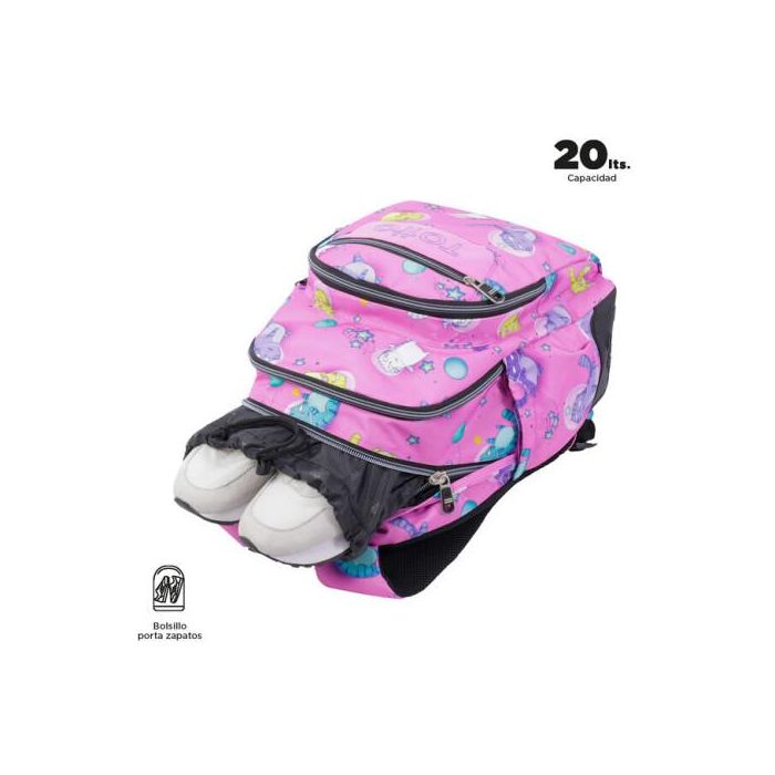 Totto Mochila Escolar Gatos Astronautas MA04ECO029-2310N-9I9 Rosa 2