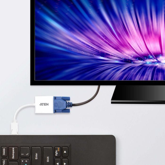 Aten Displayport/VGA adapter DisplayPort Male VGA HDB-15 Female Blanco 1 Aten Displayport/VGA adapter DisplayPort Male VGA HDB-15 Female Blanco 1