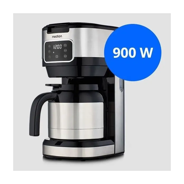 Medion MED4061275230215 Cafetera Digital con Filtro Aislado 900W 1.2L Plateada 5