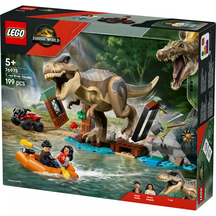 LEGO 76975 Jurassic World Huida del T.Rex por el Río - Juego de Construcción 199 Piezas para Niños +5 Años 15 LEGO 76975 Jurassic World Huida del T.Rex por el Río - Juego de Construcción 199 Piezas para Niños +5 Años 15