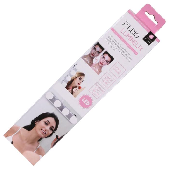 Cosmetic Club Barra Luminosa Led Con Ventosas 4 Bombillas Tipo Hollywood Pilas AA 30,5x6,5 cm 1 Cosmetic Club Barra Luminosa Led Con Ventosas 4 Bombillas Tipo Hollywood Pilas AA 30,5x6,5 cm 1