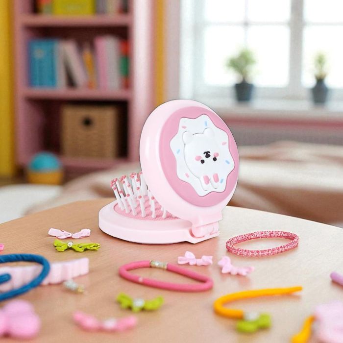 The Concept Factory Cepillo Espejo Bolsillo Kawaii Gato Rana Conejo Oso Colección Surtida 1