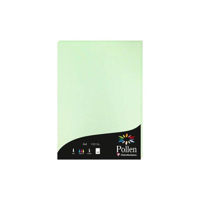 Papel Clairefontaine Pollen A4 120G 50H Verde