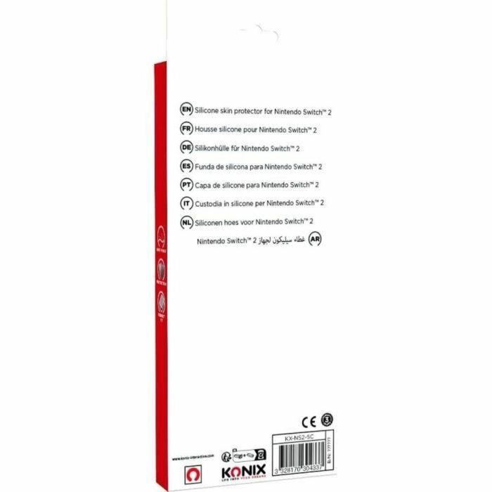 Konix Funda Protectora para Nintendo Switch 2, Silicona, Antideslizante, Antigolpes, Antiarañazos y Antipolvo, Negro 1