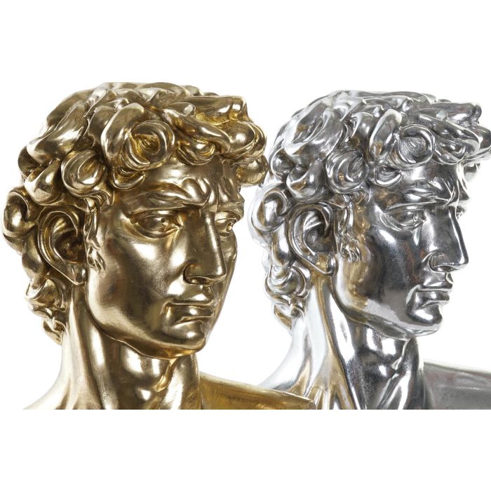 DKD Home Decor Figura Neoclásico Dorado Plateado Resina Busto Clásico 24.5 x 17.5 x 36 cm (2 Unidades) DKD Home Decor Figura Neoclásico Dorado Plateado Resina Busto Clásico 24.5 x 17.5 x 36 cm (2 Unidades)