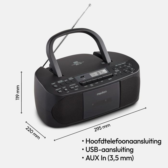 Medion MED4061275057881 Radio CD K7 FM 2x3W RMS Negra 7 Medion MED4061275057881 Radio CD K7 FM 2x3W RMS Negra 7