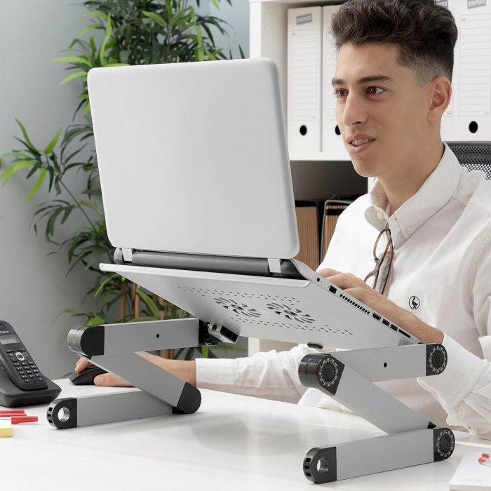 Mesa Ajustable Multiposición para Ordenador Portátil Omnible InnovaGoods 15 Mesa Ajustable Multiposición para Ordenador Portátil Omnible InnovaGoods 15