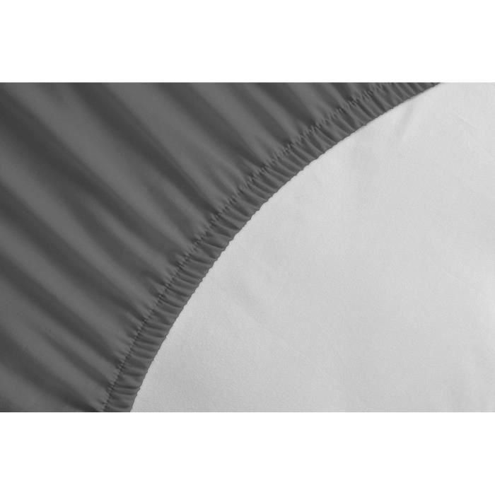 LOVELY HOME Sábana ajustable 100% algodón 90x190x25 cm gris oscuro 1 LOVELY HOME Sábana ajustable 100% algodón 90x190x25 cm gris oscuro 1