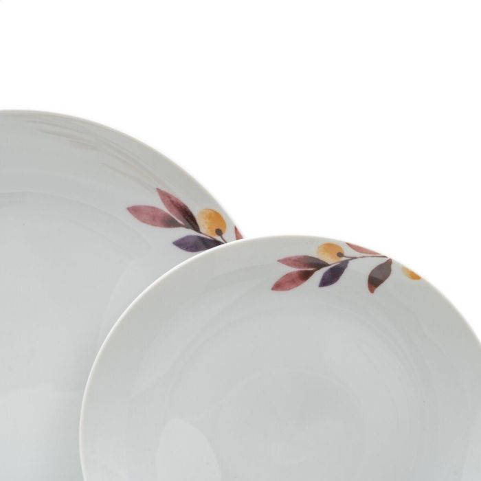 Vajilla Blanco Multicolor Porcelana Hojas 1 cm 37 x 23 x 30 cm 18 Piezas 5 Vajilla Blanco Multicolor Porcelana Hojas 1 cm 37 x 23 x 30 cm 18 Piezas 5
