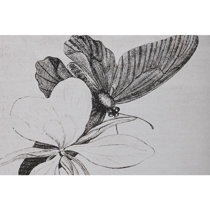 DKD Home Decor Cuadro Negro Cristal Abeto Mariposas 2.8 x 60 x 40 cm (4 Unidades) 2