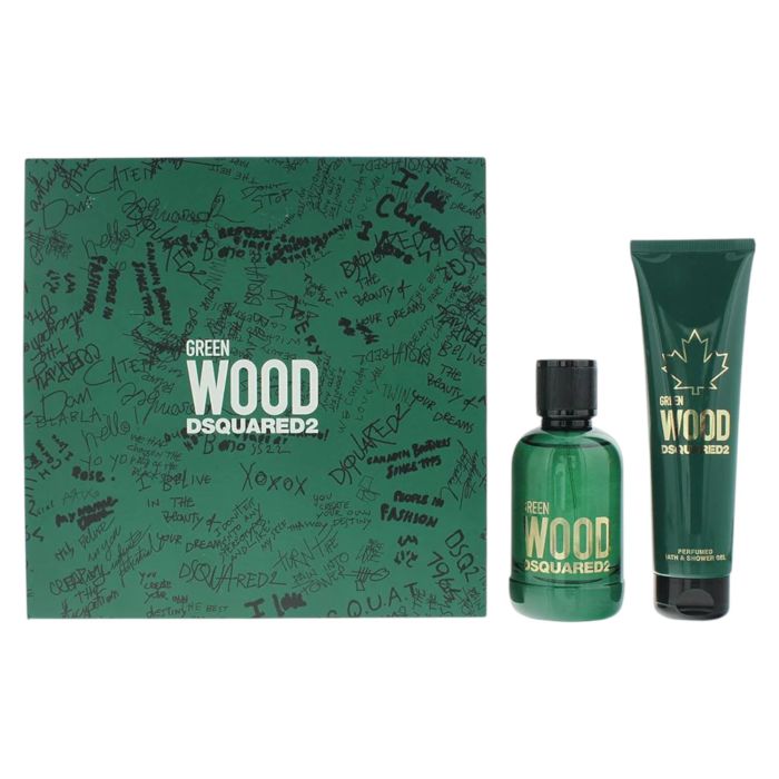 Set Dsquared 2: Green Wood, Eau De Toilette, For Men, 100 ml + Green Wood, Shower Gel, All Skin Types, 150 ml