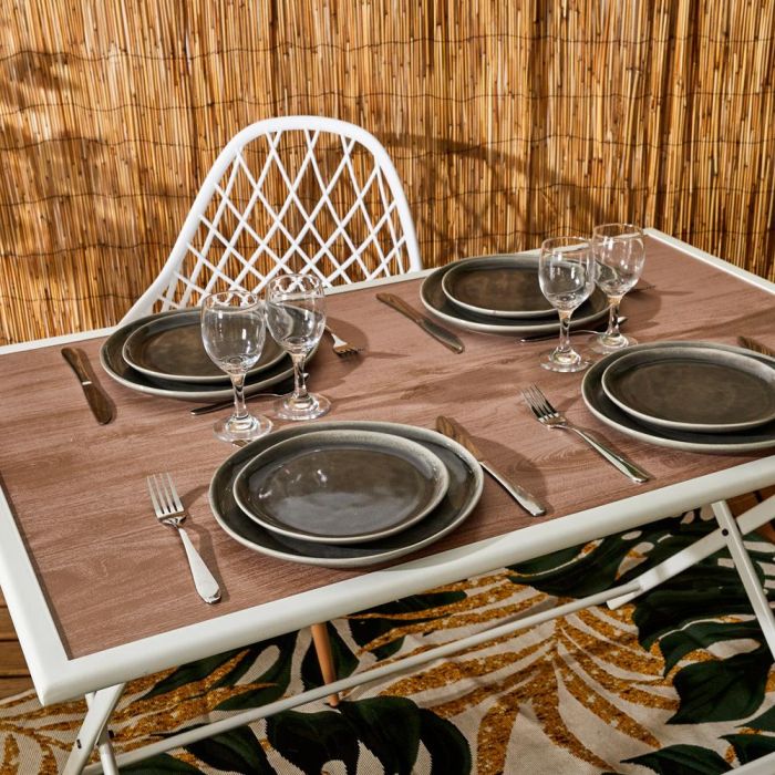 Home Deco Factory Mesa Metal Blanca 110x70 cm Plegable con Tablero de Vidrio Templado 1 Home Deco Factory Mesa Metal Blanca 110x70 cm Plegable con Tablero de Vidrio Templado 1