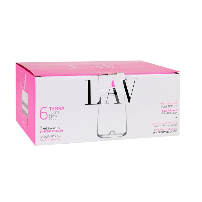 Lav Set 6 Vasos de Cristal Colección Terra 590 ml: Ideal para Agua o Refrescos, Diseño Moderno y Resistente para Uso Diario (8 Cajas) 5 Lav Set 6 Vasos de Cristal Colección Terra 590 ml: Ideal para Agua o Refrescos, Diseño Moderno y Resistente para Uso Diario (8 Cajas) 5