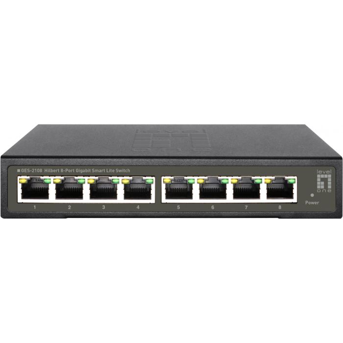 Level one GES-2108 Switch Smart Lite Gigabit 8 Puertos, Conmutador Ethernet con VLAN 802.1Q, QoS, IGMP Snooping