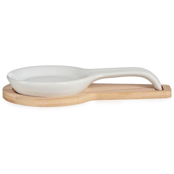 Bandeja Aperitivo Cuchara Ceramica Base Bambu Vessia 13x3x23cm (24 Unidades) 1 Bandeja Aperitivo Cuchara Ceramica Base Bambu Vessia 13x3x23cm (24 Unidades) 1