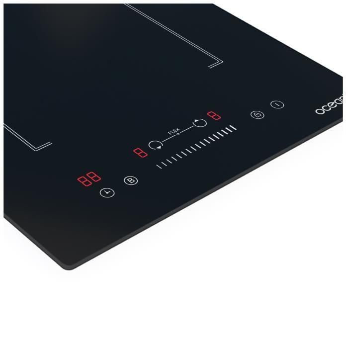 Oceanic OCEATI2Z2BF Dominó de Inducción Empotrable Flex 2 Quemadores 3600W Negro 1