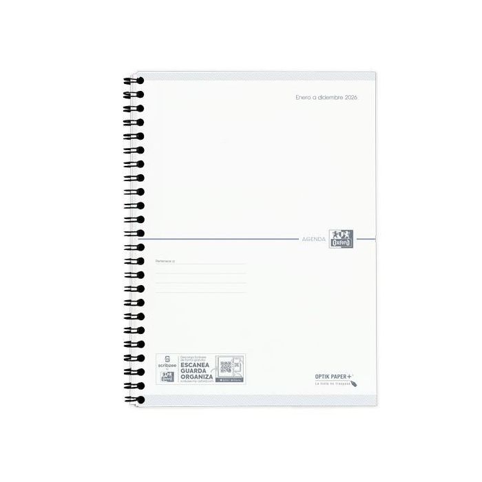 Oxford Recambio de Agenda Anual 2026 con Espiral Doble, Formato A5, 128 Hojas Sv