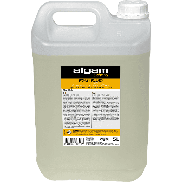 ALGAMLIGHT Líquido Eco para Máquinas de Espuma 4% Concentrado - Garrafa 5 Litros