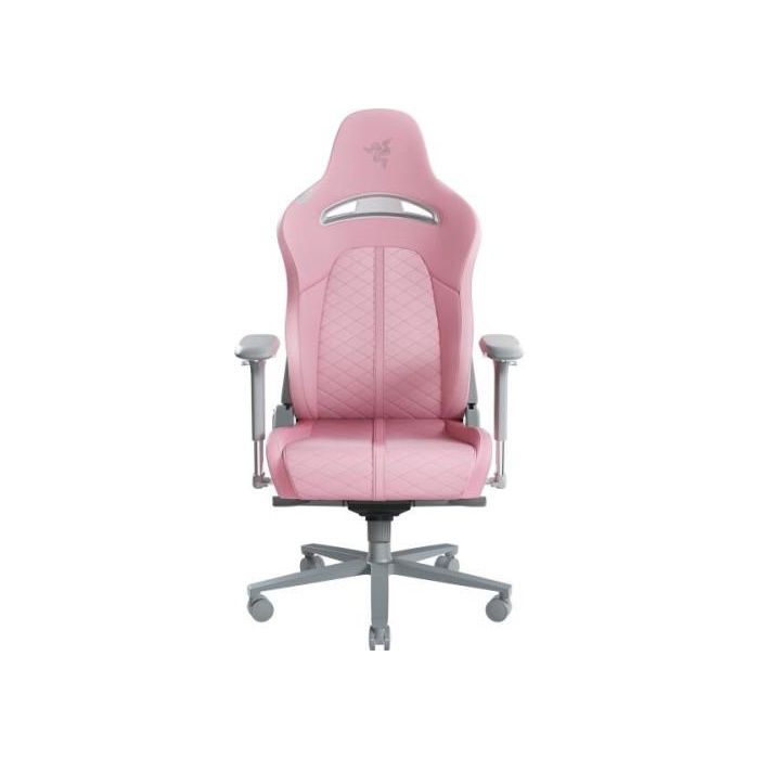 Razer Enki Silla Gaming - Asiento y Respaldo Duro, Rosa, Almohada Lumbar, Reposabrazos 4D, RZ38-03720200-R3G1