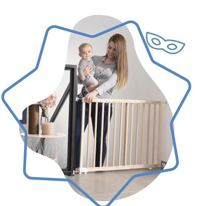 Badabulle Deco Pop Wood Barrera de seguridad Presión de fijación extensible y tornillo (63.5 - 106cm) 1 Badabulle Deco Pop Wood Barrera de seguridad Presión de fijación extensible y tornillo (63.5 - 106cm) 1