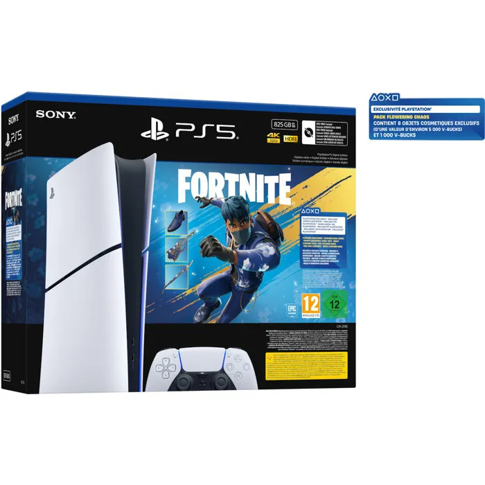Sony PlayStation 5 PS5 Slim Digital 825GB Consola Incluye Mando Dual Sense y Fortnite Flowering Chaos Blanco 0 Sony PlayStation 5 PS5 Slim Digital 825GB Consola Incluye Mando Dual Sense y Fortnite Flowering Chaos Blanco 0