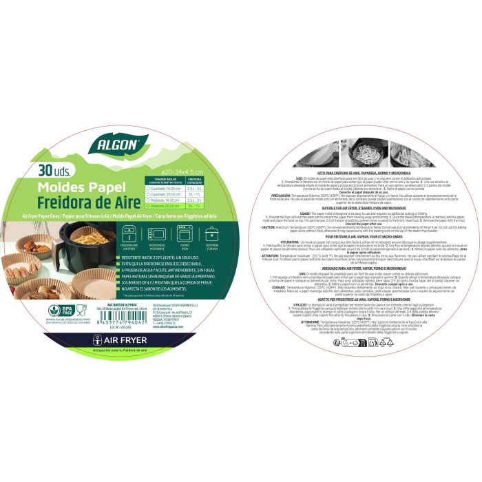 Set-30 Base Papel Airfryer Red.24Cm Algon (24 Unidades) 12