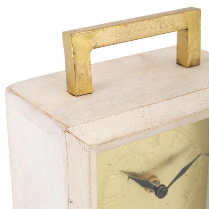 Reloj de Mesa Alexandra House Living Latón Vidrio Hierro Madera de mango 9 x 30 x 15 cm 1