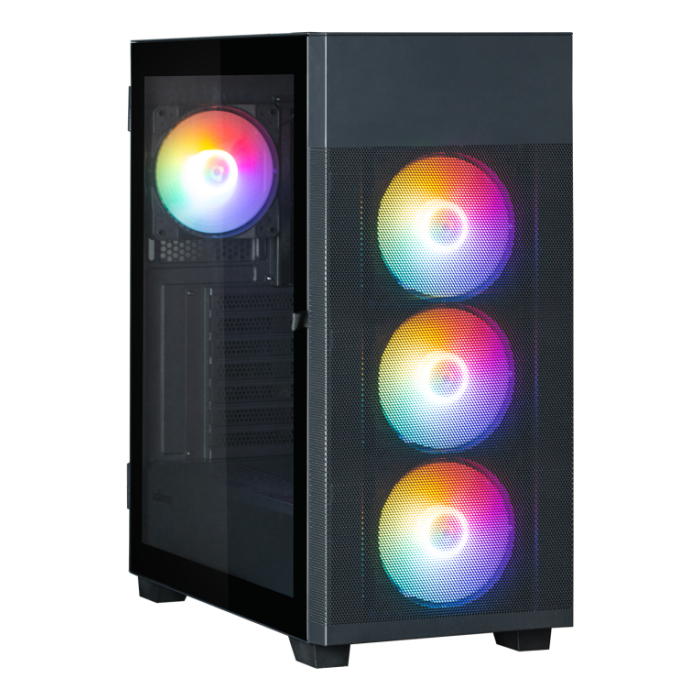Zalman S5 NEO BLACK Midi Tower Negro, PC, Compatible ATX/Micro ATX/Mini-ITX, Paneles Vidrio Templado, USB 3.2 Gen 1