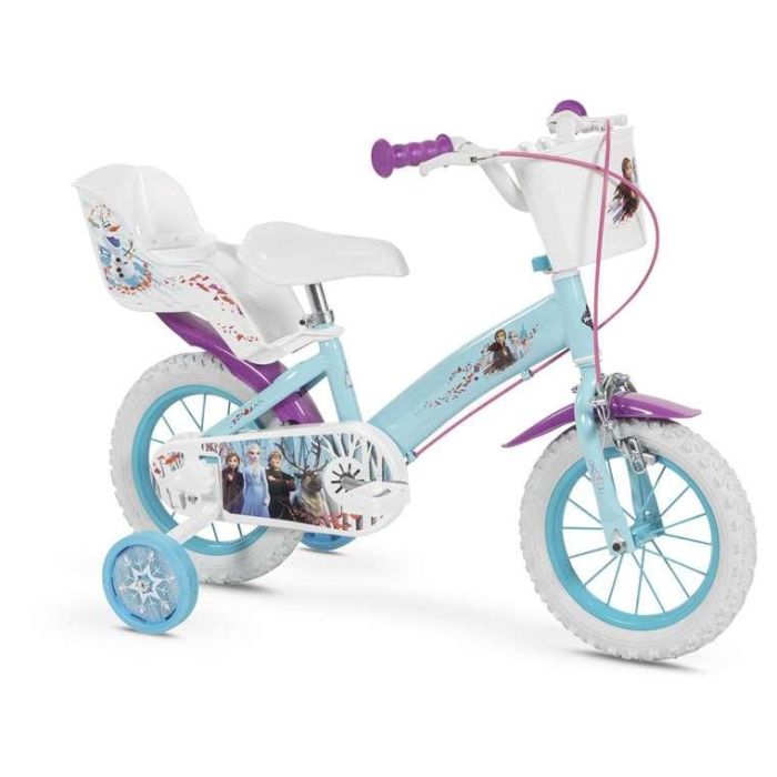 Huffy Bicicleta Infantil Frozen Disney 12 pulgadas, ideal para niñas de 3 a 5 años, con estructura de Hierro y Color Azul