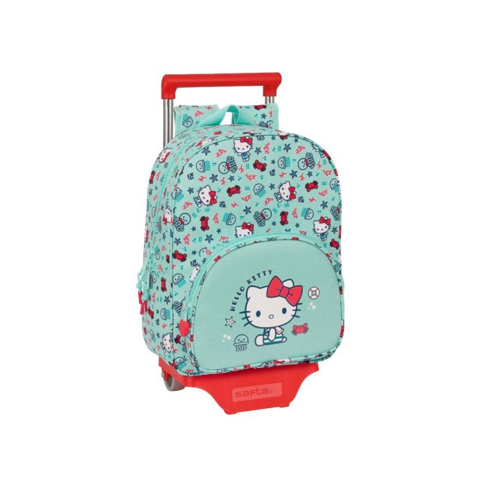 Mochila Escolar con Ruedas Hello Kitty Sea lovers Turquesa 26 x 34 x 11 cm