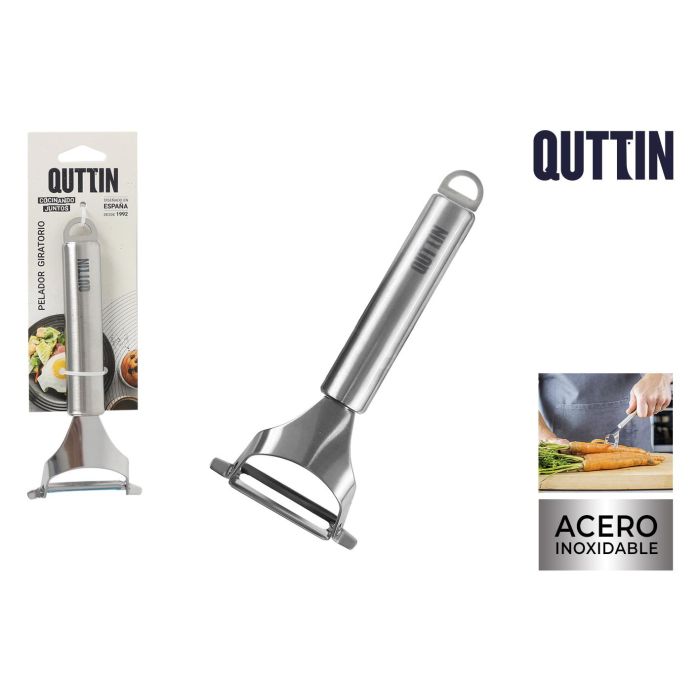 Quttin Pelador Giratorio de Acero Inoxidable Plateado para Frutas y Verduras Utensilio de Cocina 17 x 7 x 2 cm (12 Unidades) Quttin Pelador Giratorio de Acero Inoxidable Plateado para Frutas y Verduras Utensilio de Cocina 17 x 7 x 2 cm (12 Unidades)