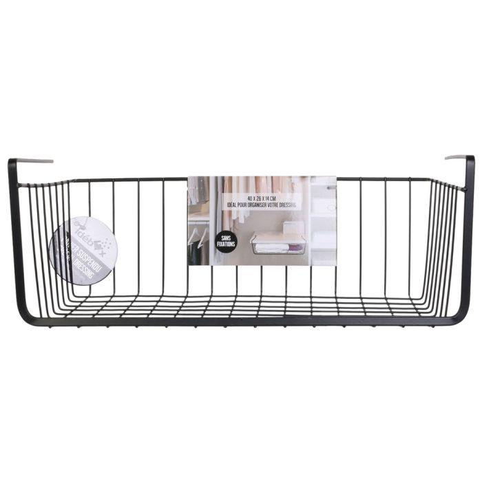 Cesta colgante de metal negro 1