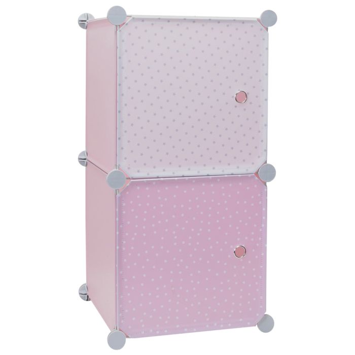 Estantería Modular 2 Cubos Rosa Home Deco Kids