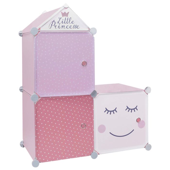 Estantería Modular 3 Cubos Rosa Home Deco Kids