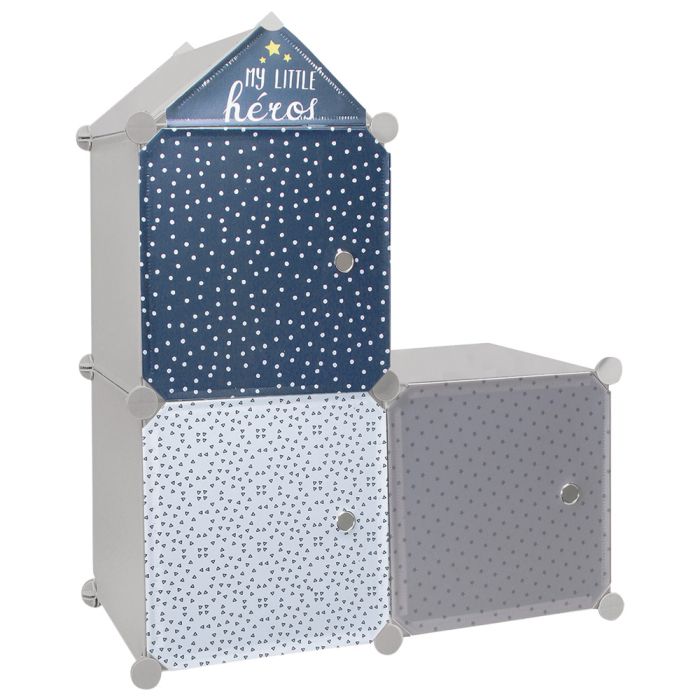 Estantería Modular 3 Cubos Azul Home Deco Kids