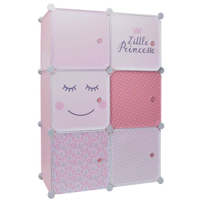 Estantería Modular 6 Cubos Rosa Home Deco Kids