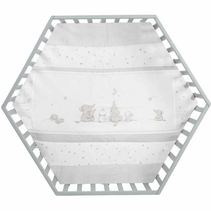 Roba Parque Infantil Hexagonal ROB4005317334172 - Funda Acolchada Diseño Elefante - 6 Ruedas con Freno - Madera Lacada Topo Roba Parque Infantil Hexagonal ROB4005317334172 - Funda Acolchada Diseño Elefante - 6 Ruedas con Freno - Madera Lacada Topo