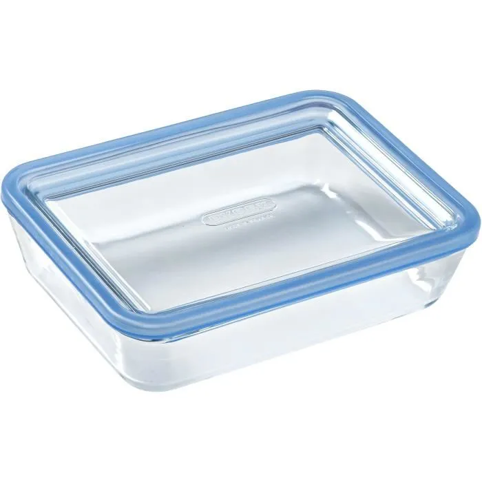 Pyrex PYR3426470301428 Juego de 3 Recipientes de Almacenamiento Rectangulares de Vidrio con Tapa - Sin Plástico - 0,8/1,5/2,6 L 2