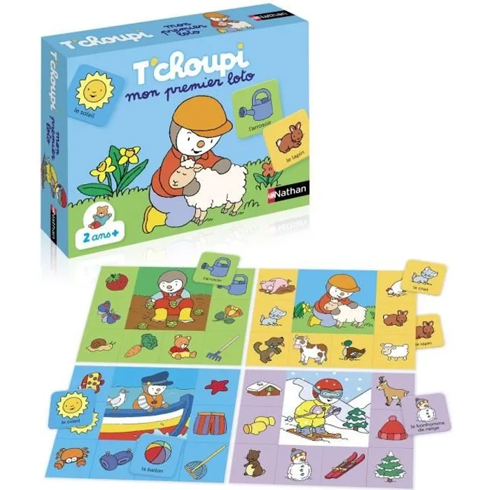 Nathan T'choupi - Mi Loto. Lotería para niños y niñas a partir de 2 años. Juego de asociación con 32 imágenes y 4 tableros. Nathan T'choupi - Mi Loto. Lotería para niños y niñas a partir de 2 años. Juego de asociación con 32 imágenes y 4 tableros.