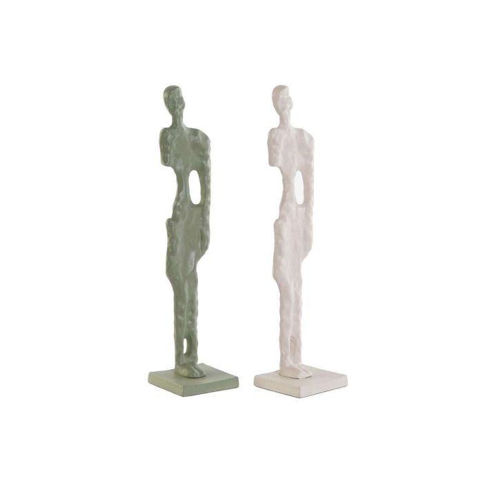 Figura Urban DKD Home Decor Verde Menta Blanco 9 x 40 x 9 cm (2 Unidades)