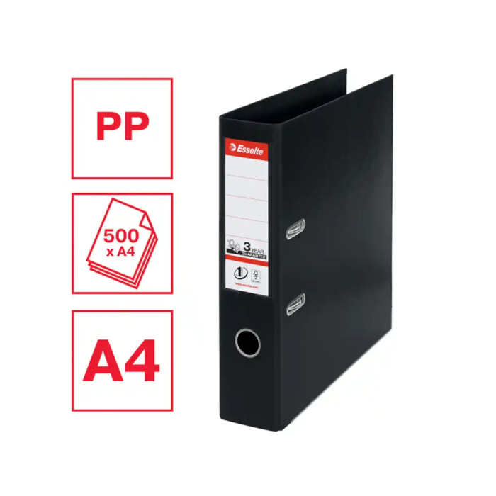 Esselte N1 Archivador de Palanca Din A4 Lomo 75 mm Carton Forrado Negro 1