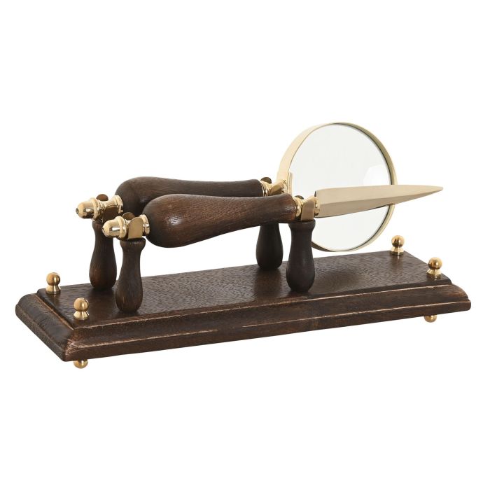 Lupa De Mano Vintage DKD Home Decor Marron Oscuro Dorado 7 x 11 x 25 cm Set de 2 1 Lupa De Mano Vintage DKD Home Decor Marron Oscuro Dorado 7 x 11 x 25 cm Set de 2 1