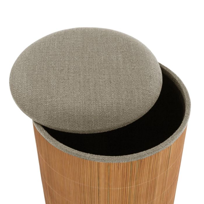 Versa Set de 2 Puff con Almacenaje Gris Bambú 36x44 cm 3 Versa Set de 2 Puff con Almacenaje Gris Bambú 36x44 cm 3