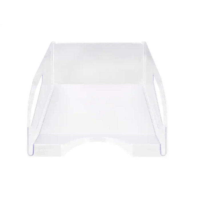 Q-connect Bandeja sobremesa plástico gran capacidad con asa transparente 386x270x115mm 3