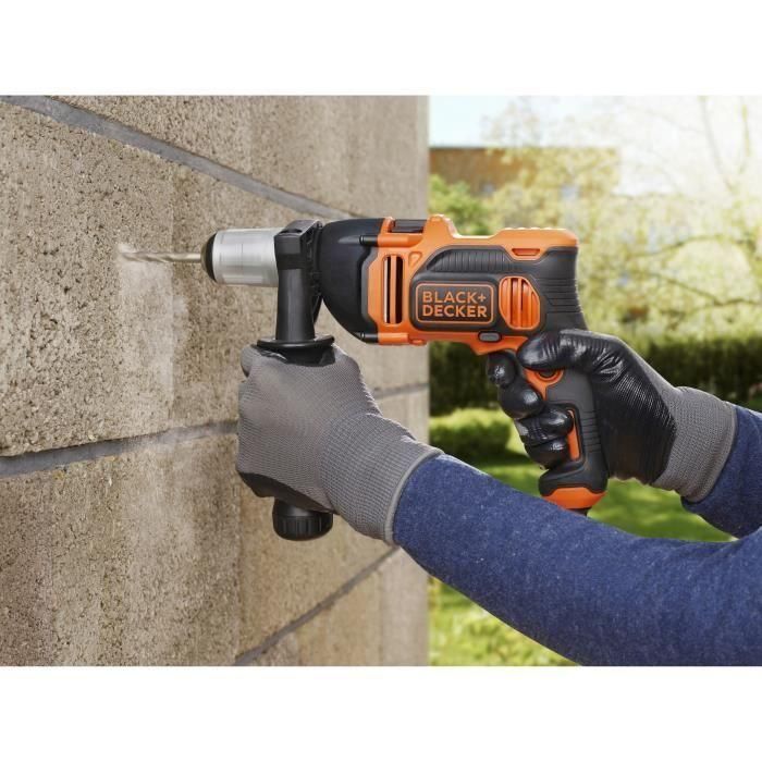 Taladro percutor con cable BLACK + DECKER BEH850-QS - 850W - 54,400 cps / min - Guía de profundidad - Mango lateral 1