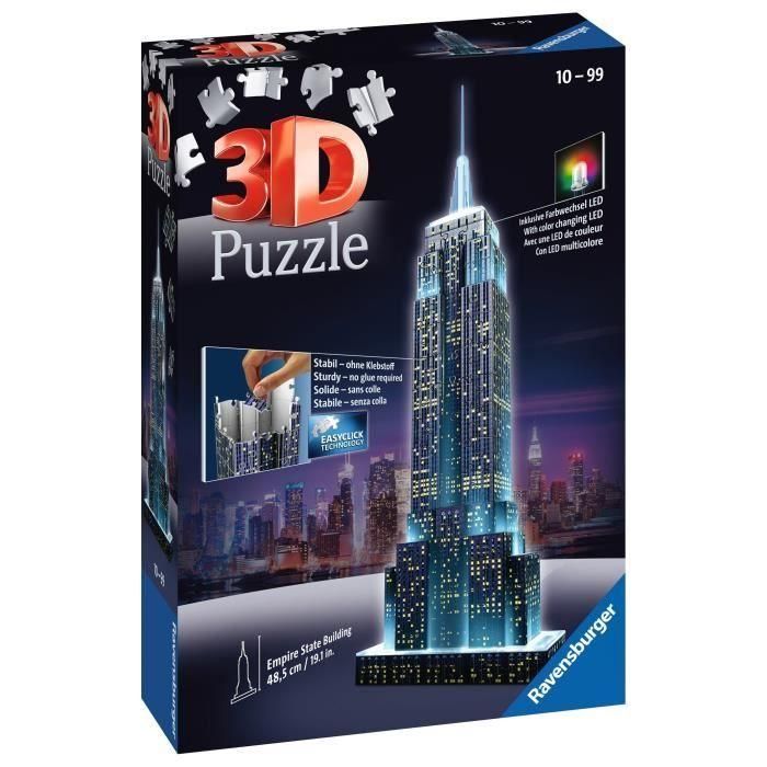 RAVENSBURGER Puzzle 3D Empire State Building Night Edition 216p 1 RAVENSBURGER Puzzle 3D Empire State Building Night Edition 216p 1