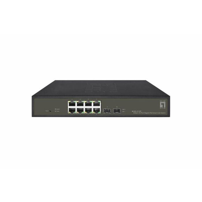 Level One GES-2110P Switch 8x Gigabit Ethernet 2x SFP 19" con 8 Puertos PoE+ 130W